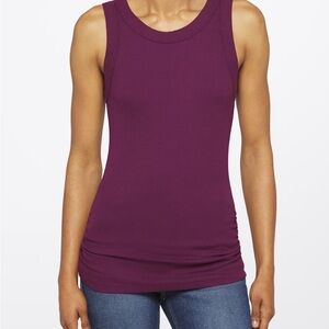 Michael Stars Halley Ribbed Tank in Eggplant Purple Size Small